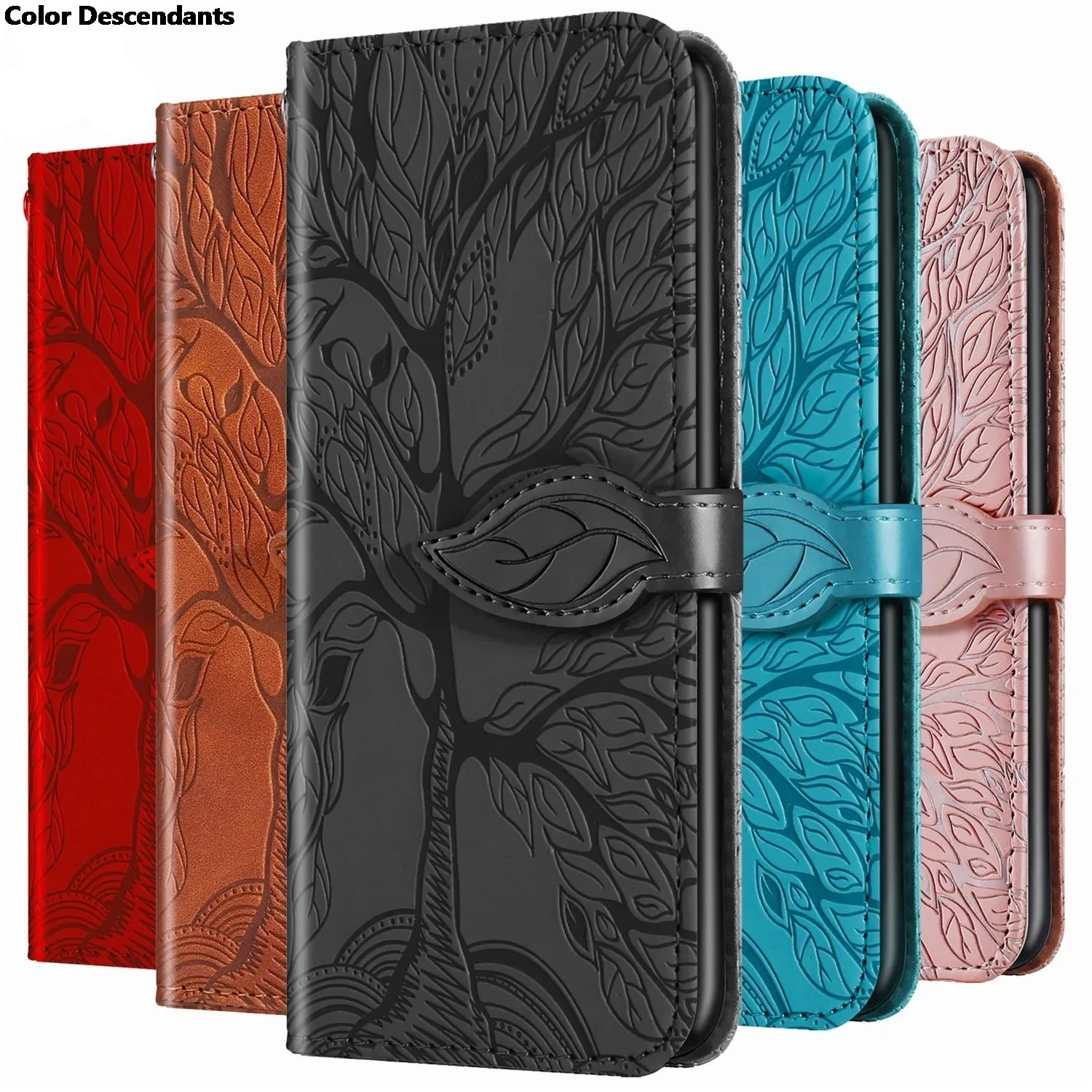 3D LifeTree Leather Case For Samsung Galaxy S8 S9 S10 S20 S21 S22 FE S10e Flip Wallet Coque For Note 8 9 10 20 Plus Ultra Funda