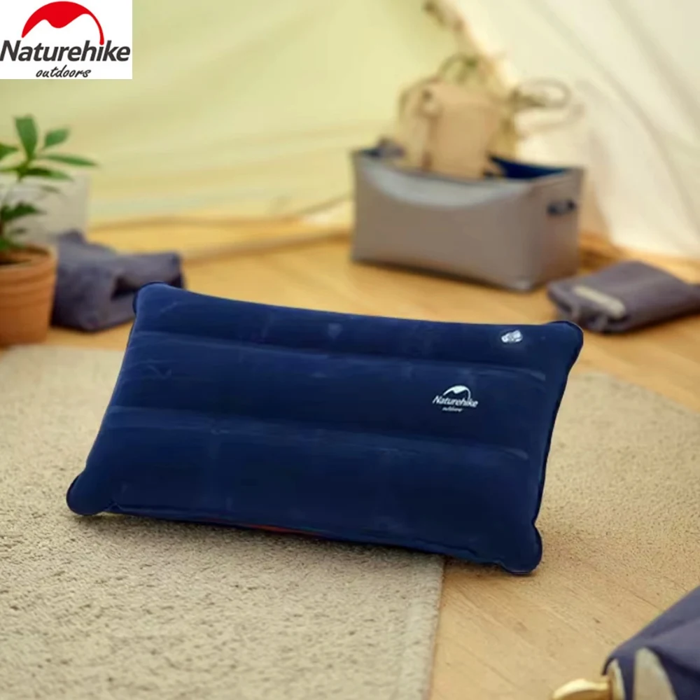 Naturehike Beach Camping Pillow Inflatable Ultralight Square Neck Travel Air Pillows for Sleeping Office Hiking Gear Comfortable
