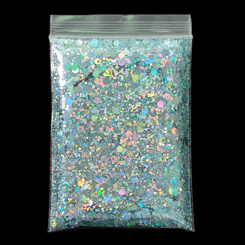 128 cores 20 g/saco hexágono holográfico prego glitter lantejoulas laser mix tamanho chunky camaleão glitter manicure glitter pigmento