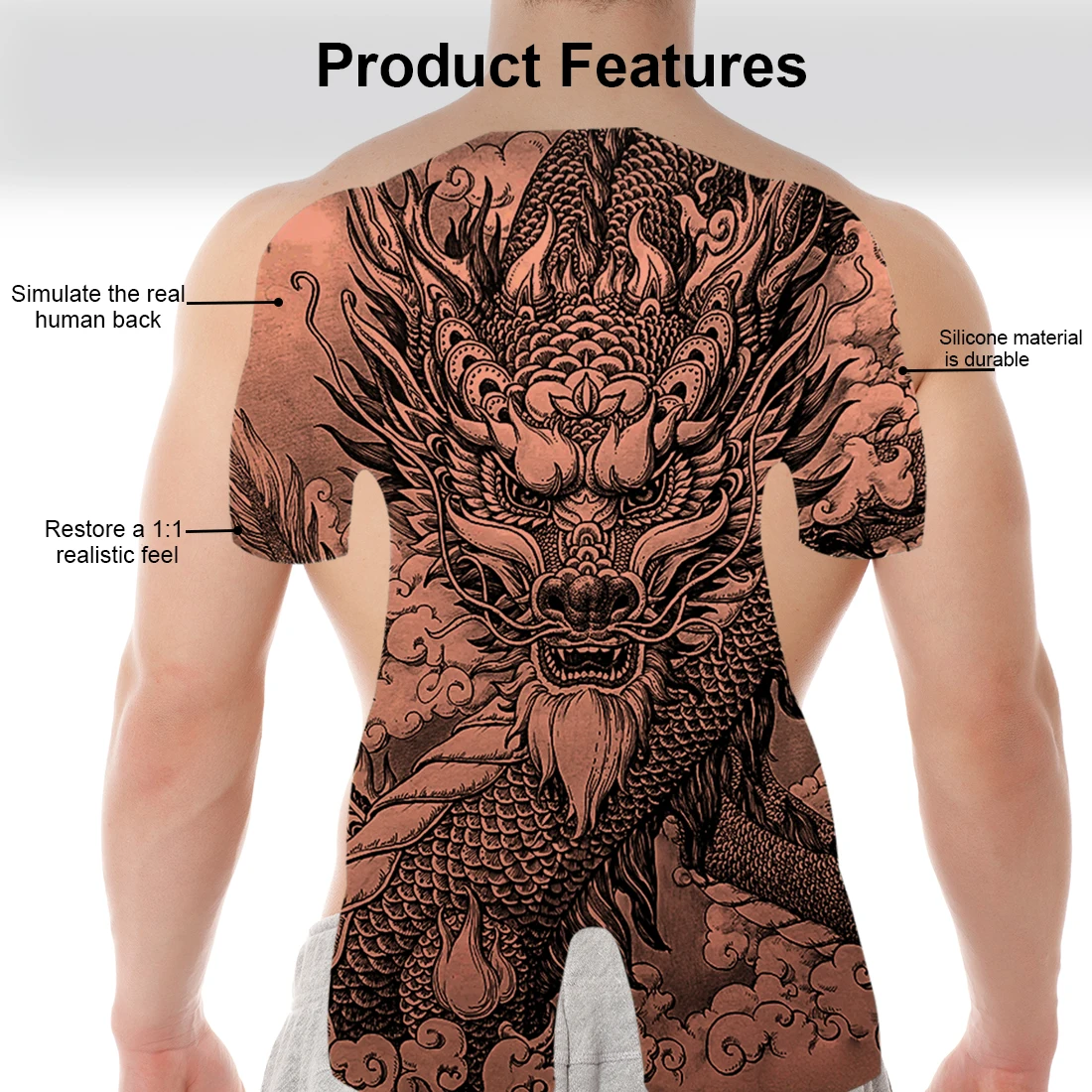الوشم الجلد ممارسة كامل الظهر الوشم سيليكون ممارسة الجلد سميكة الجانب لينة الجلد الاصطناعي لفناني الوشم المبتدئين #6