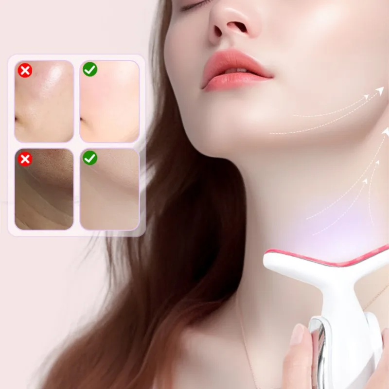 เครื่องนวดหน้า EMS ระดับมืออาชีพ สำหรับลดเหนียงและยกกระชับกรามรูปตัววี พร้อมไฟ LED สำหรับการนวดเพื่อกระชับใบหน้า