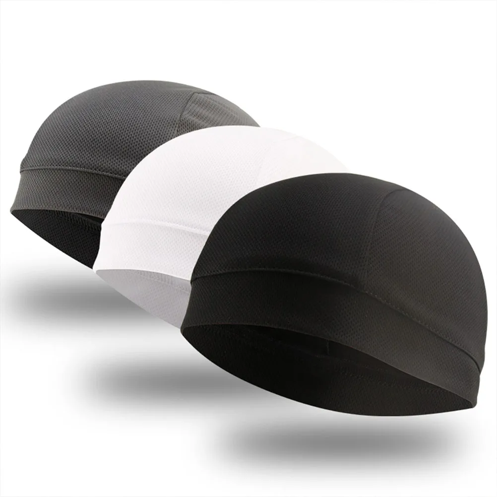 

3pcs Cooling UV Protection Windproof Sweat Absorbing Cycling Liner Cap Quick Dry Stretchy Inner Headwear for Sports Fit