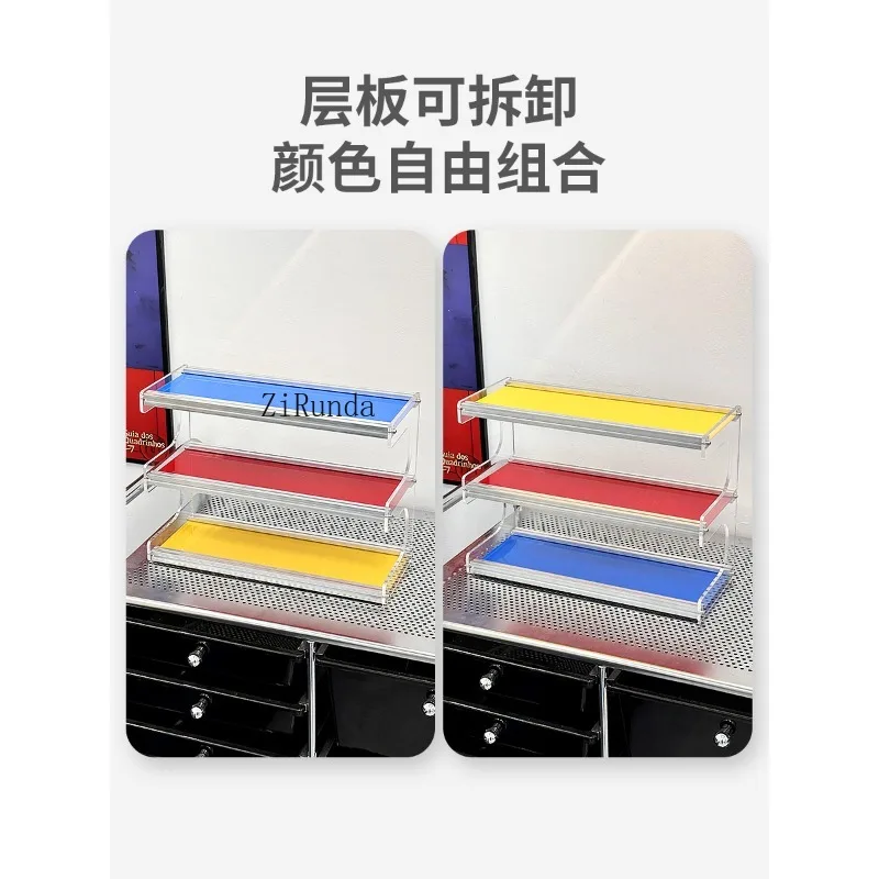 الدوبامين الاكريليك الجرف خزانة جانبية ركن القهوة سطح المكتب متعدد الطبقات كوب ماء وعاء اليد أداة تخزين الرف #5