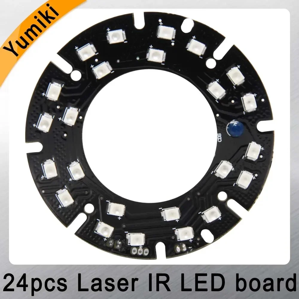 

Yumiki Infrared 24*Laser IR LED board for CS Lens Indoor Outdoor CCTV IP cameras night vision (Diameter: 63mm)