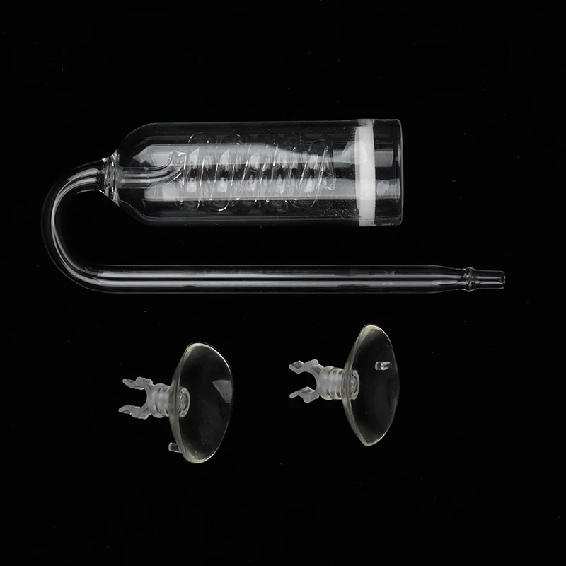 CO2 Diffuser Aquarium Glass Spiral Carbon Dioxide Atomizer With Suction Cup For Planted Fish Tank Accessories