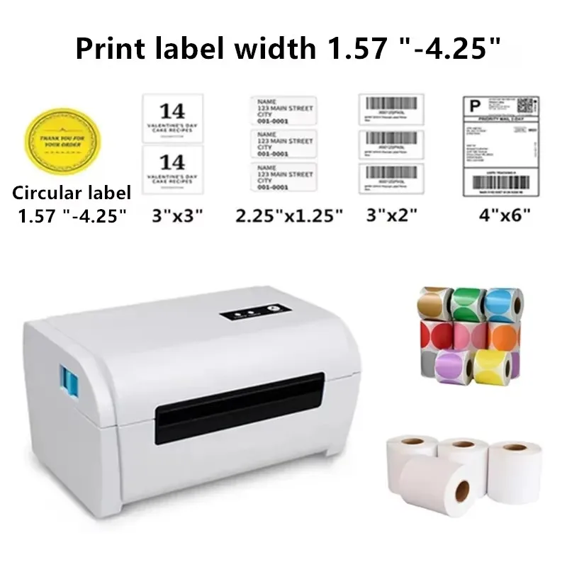 Printer Label Pengiriman USB Bluetooth Printer Label Termal Kelas Komersial untuk Paket Pengiriman Printer Label Termal 4x6