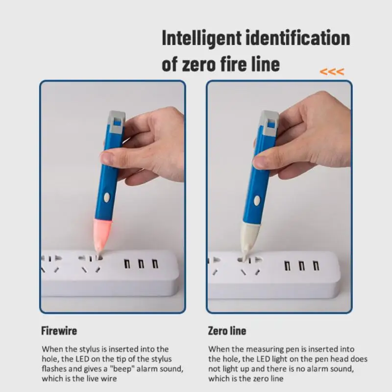 90-1000V Electric Indicator Alert Non-Contact Socket Wall AC Power Outlet Voltage Detector Sensor Tester Pen LED AC 110V-220V