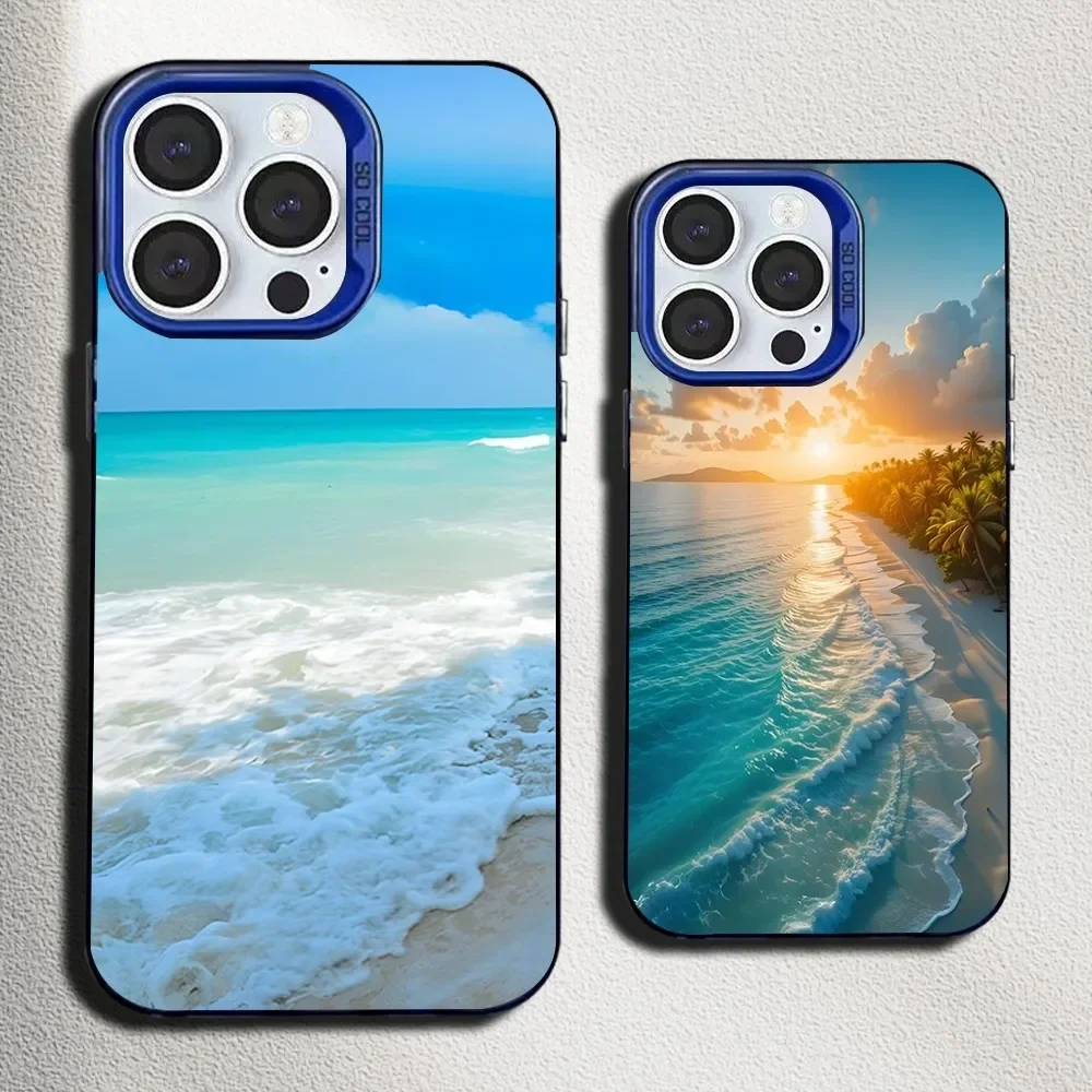 

Beautiful Scenery in Summer Phone Case For iPhone 16,15,14,13,12,11,Mini,Pro,SE,MAX Blue Matte Silicone Cover