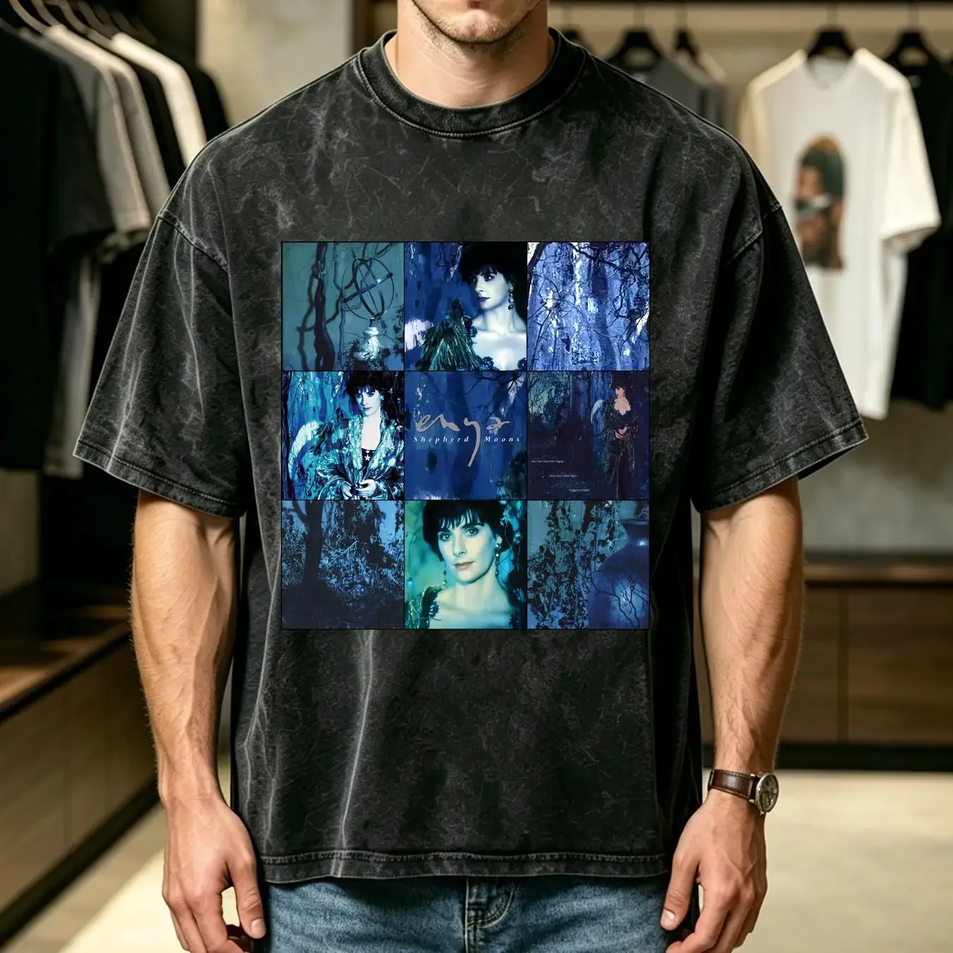 washed T Shirt Enya Shepherd Moons Cotton Men S 235XL 1N3061 long or short sleeves vintage Washed designer clothes streetwear
