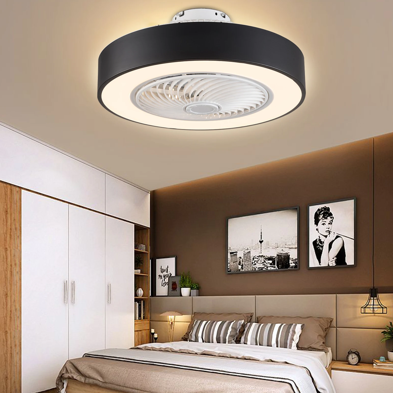 Imagem -05 - Ventilador de Teto Led com Luz Controle Remoto Selagem Lustre Silencioso Regulável Home Decor Interior Sala