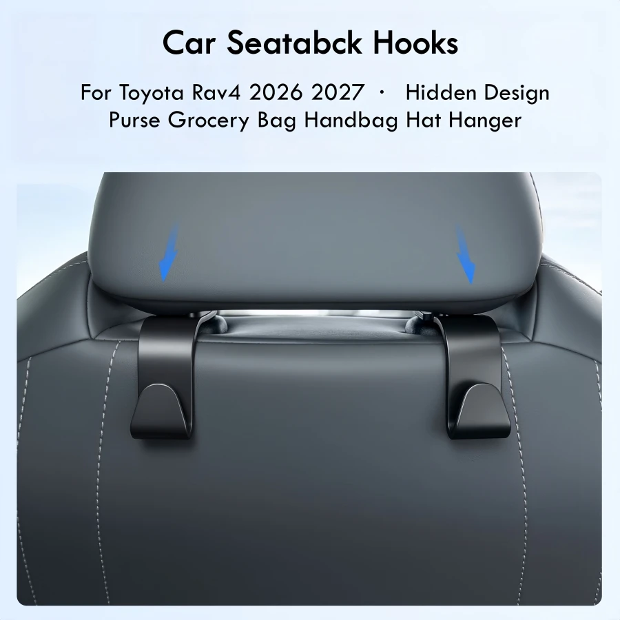 For Toyota Rav4 2026 2027 Car Seatback Hooks & Rear Trunk Side Hook 6th RAV4 XA60 Purse Grocery Bag Handbag Hat Hanger