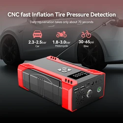 4 In 1 Car Jump Starter Air Compressor 150PSI 12V Portable Power Bank Tire Pump Emergency Battery Charger Tire Inflator Pump