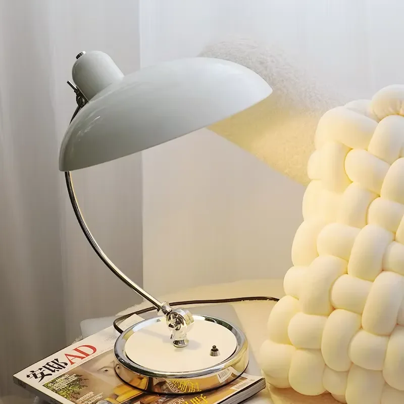 Modern Cordless Iron Desk Lamp Classic Curved LED Design Warm White Light for Office Home Decoration