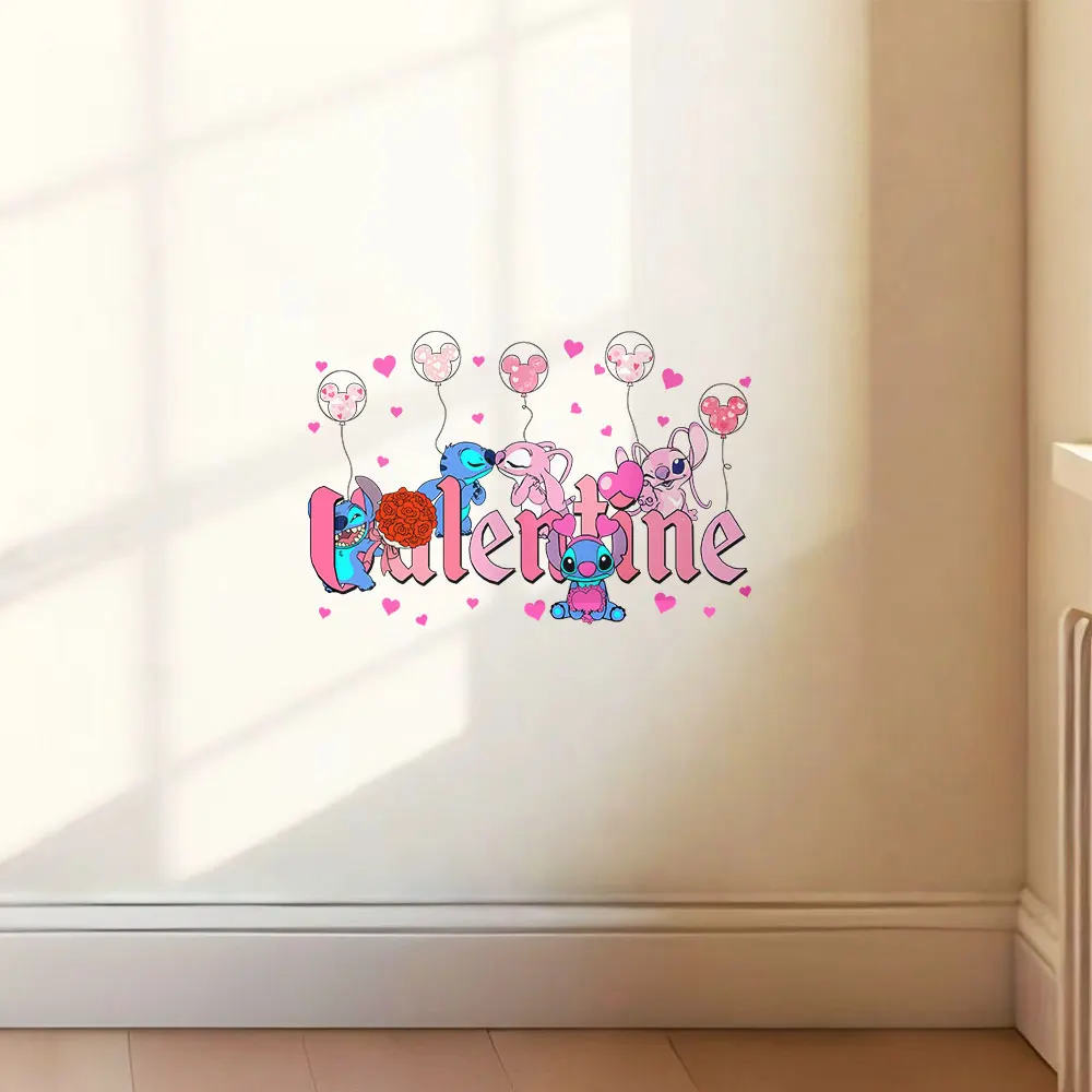 1 غرزة الملاك القلب ملصق عيد الحب الوردي رسالة ملصق الزخرفية - مناسبة للديكور المنزل، يمكن استخدامها على الداخلية، النوافذ، الشرفات، المرايا، الجدران الزخرفية #6