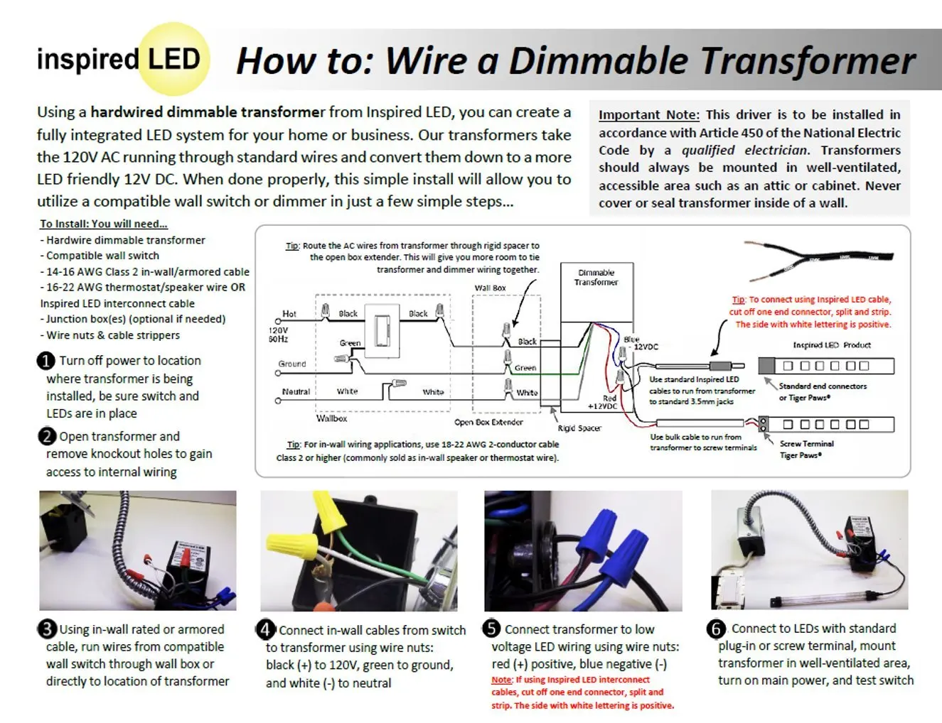 Inspired-Kit d'éclairage de cuisine à LED 12V, 10 panneaux, système à intensité variable inclus, blanc froid, 6000K, série Pro Pa