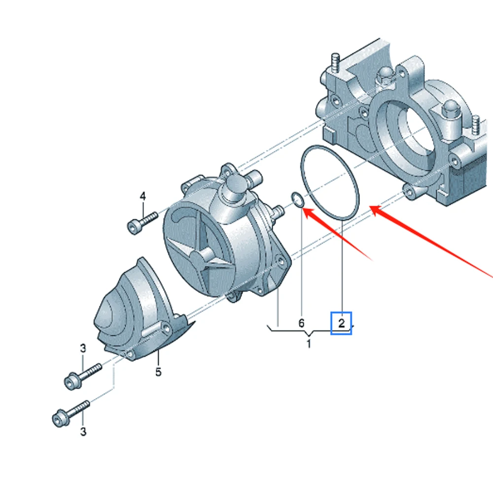 2Pcs Vacuum pump sealing ring For Audi A3 S3 A4 S4 TT A6 S6 VW Jetta Golf Scirocco Passat Skoda Octavia 06D145117 06D145117A