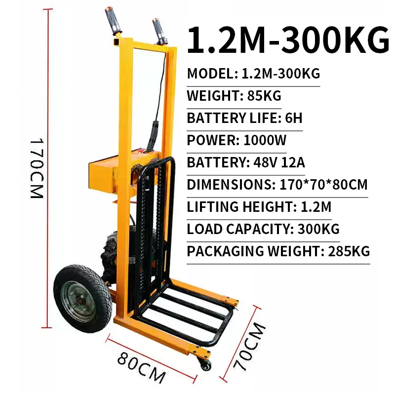 Compact, Simple Electric Forklift—Hydraulic Lifting/Handling, Convenient for Stacking—Hand-Pushed Electric Lift (Customized)