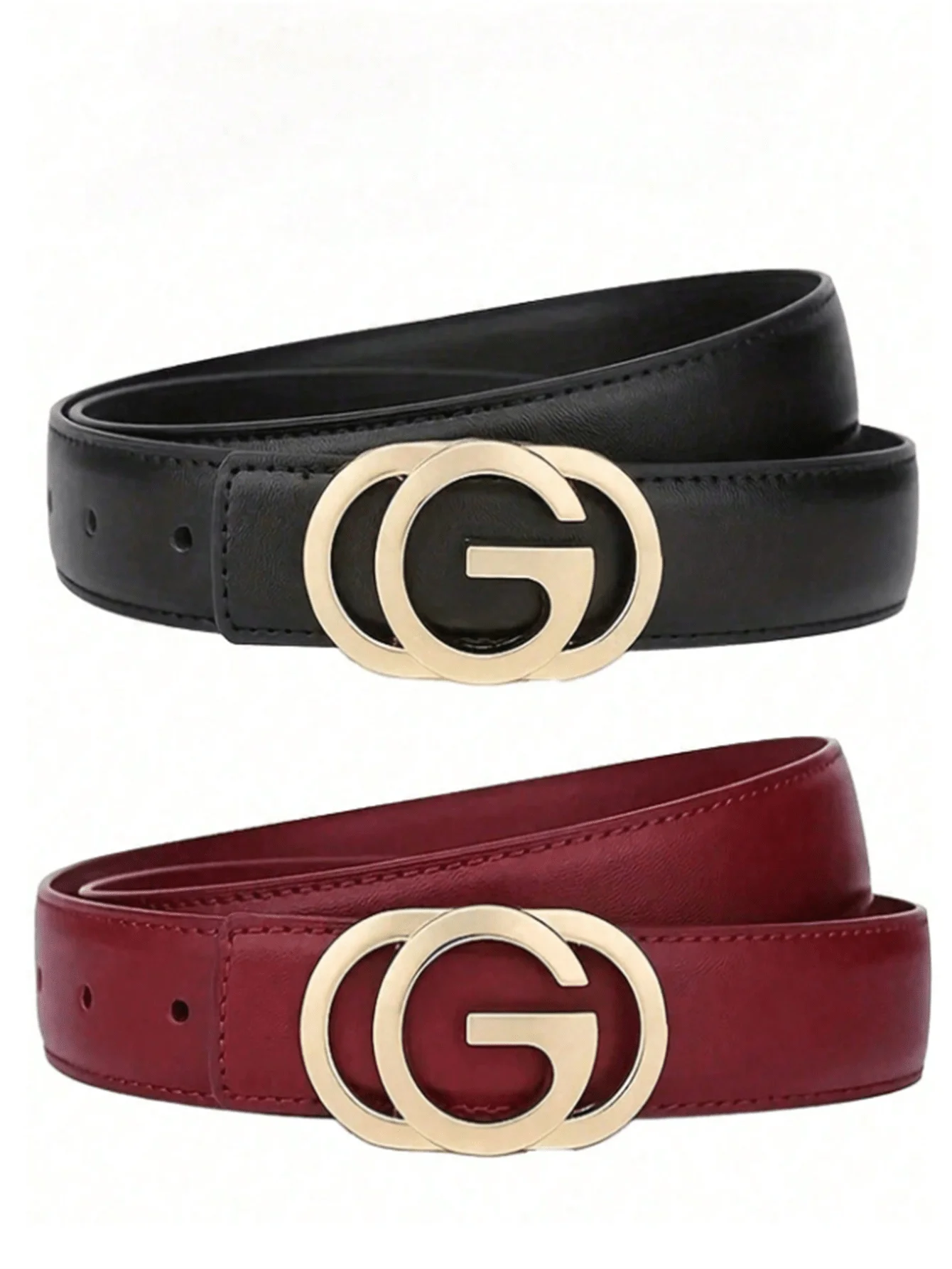 A premium women's business-style belt featuring pure color and a minimalist, casual design that pairs perfectly with jeans and d