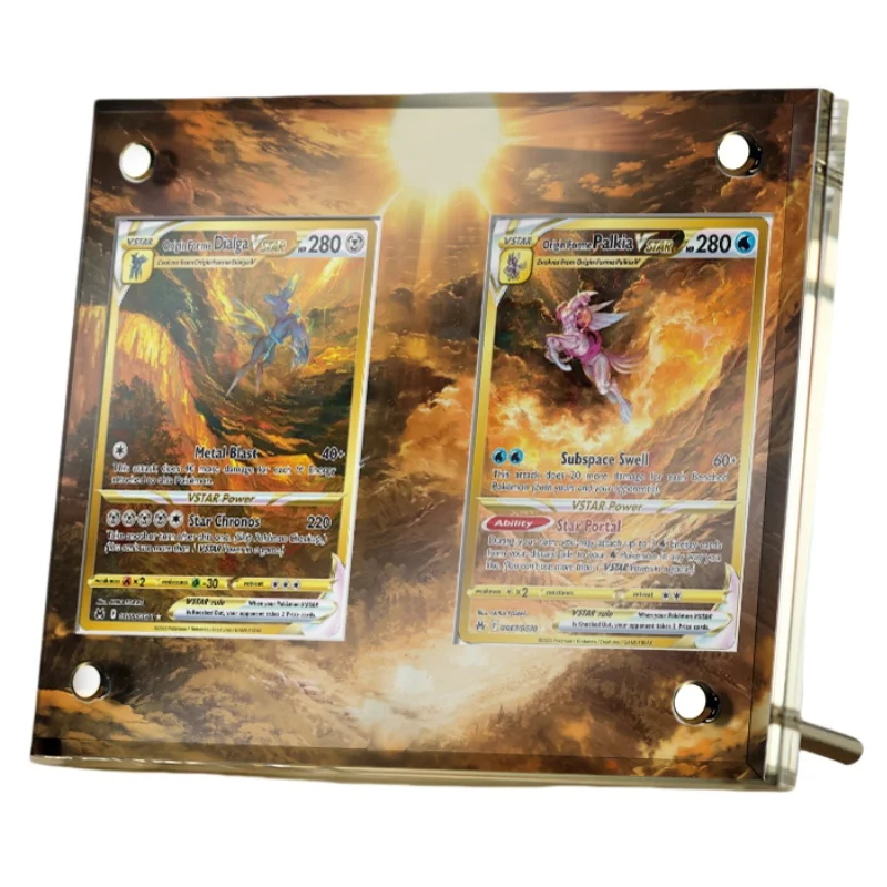 Card Brick Charizard Eevee Sylveon Latias Dialga Ptcg Diy Acrylic Action Toy Figures Anime Game Collection Display Rack No-Card