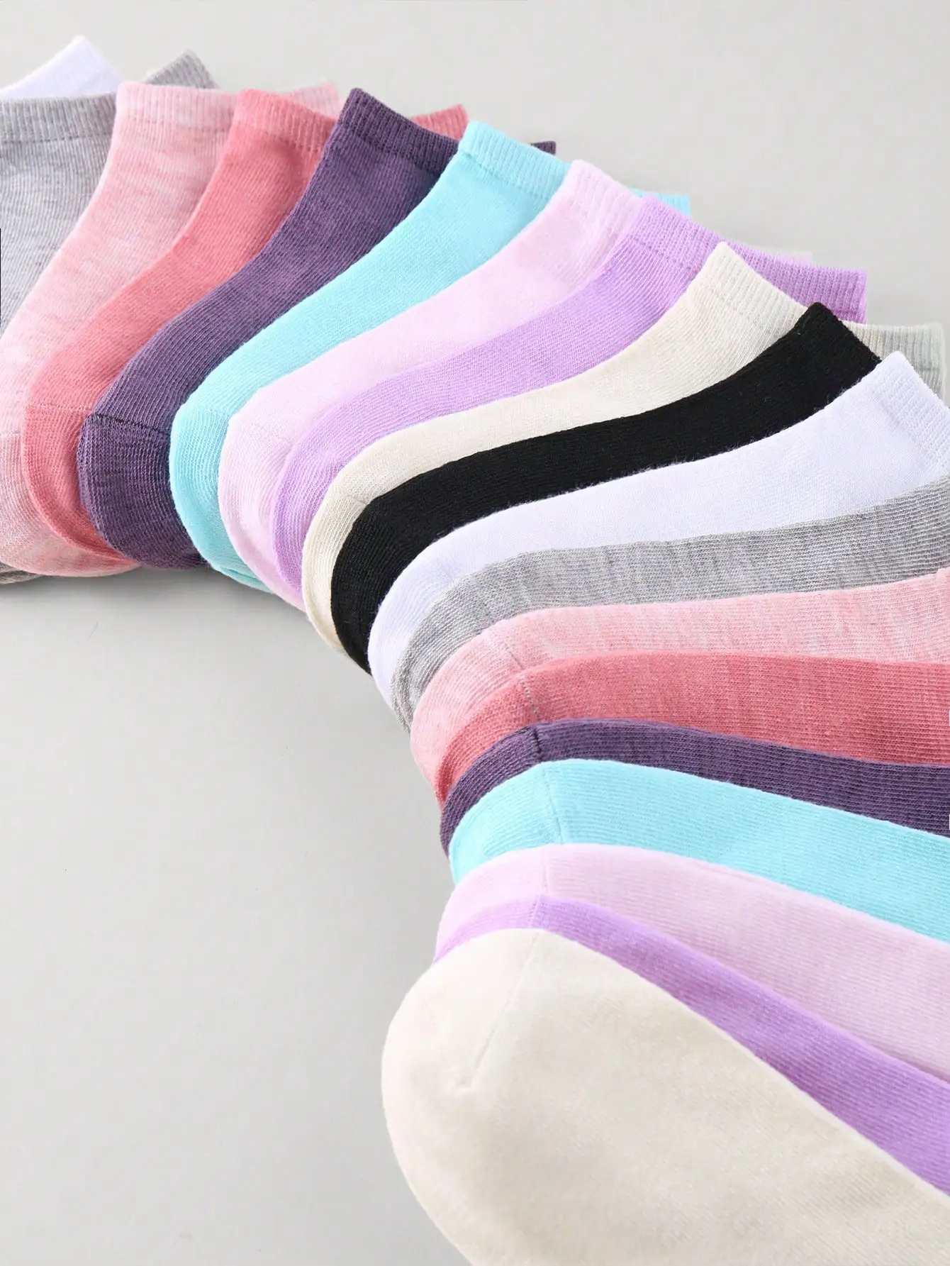 30/20/10/1 Pair Multi-Color Women's Short Socks, Spring/Summer/All Season Casual Fashion Breathable Moisture-Wicking Low-Cut Ankle Socks
