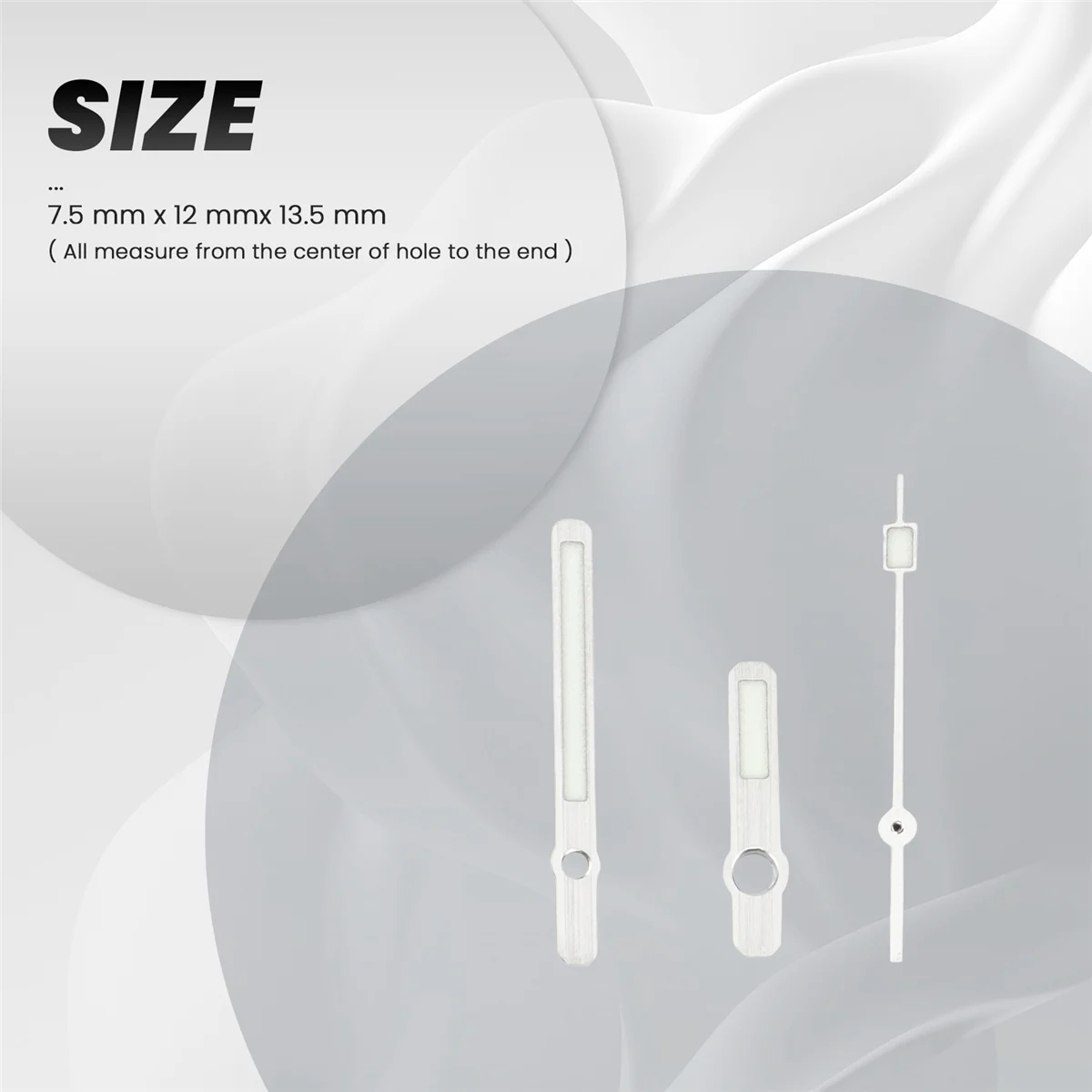 AA84 62MAS Solide Uhrzeiger passen NH35 NH36 ETA2824 2836 ST2130 Uhrwerk Japan C3 Super Green Lume dreidimensional