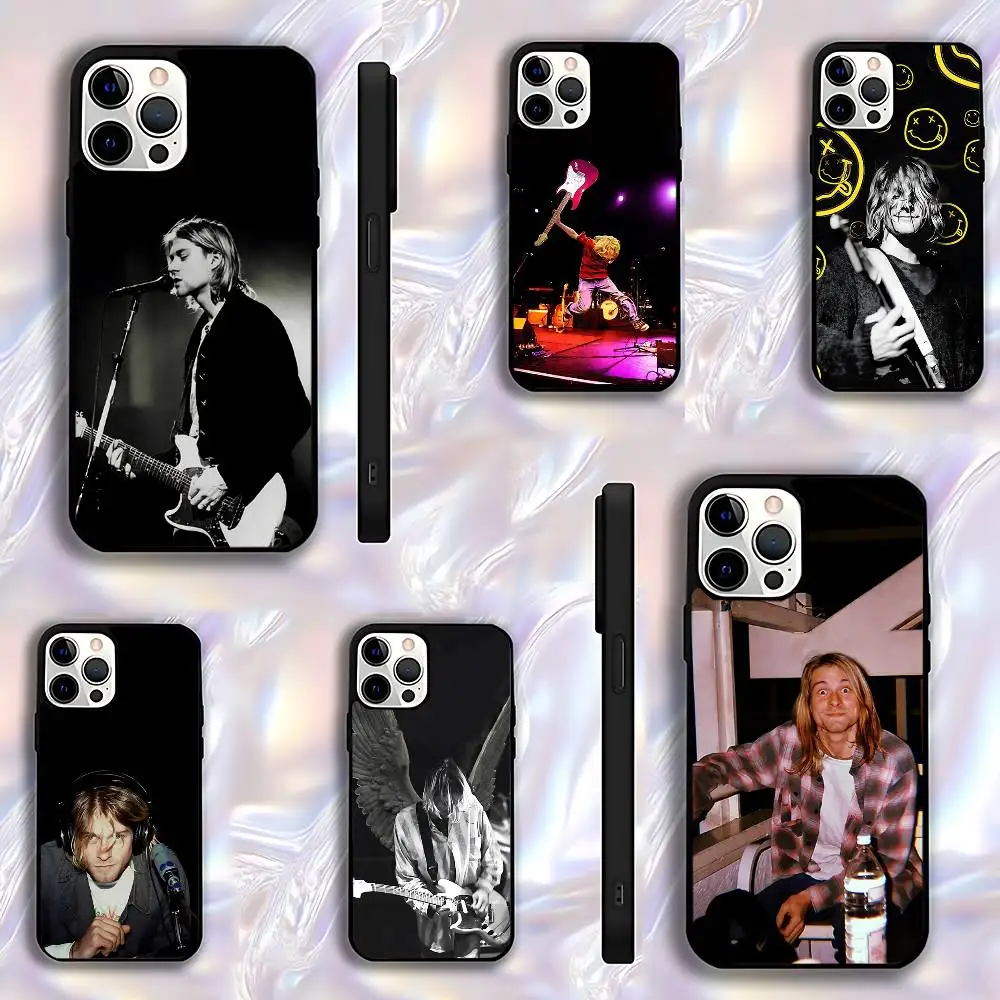 

K-Kurt Singer C-Cobain Phone Case For iPhone 17,16,15,14,13,12,11,Pro,Max,Plus,E,Air,Mini Protective Black Cover