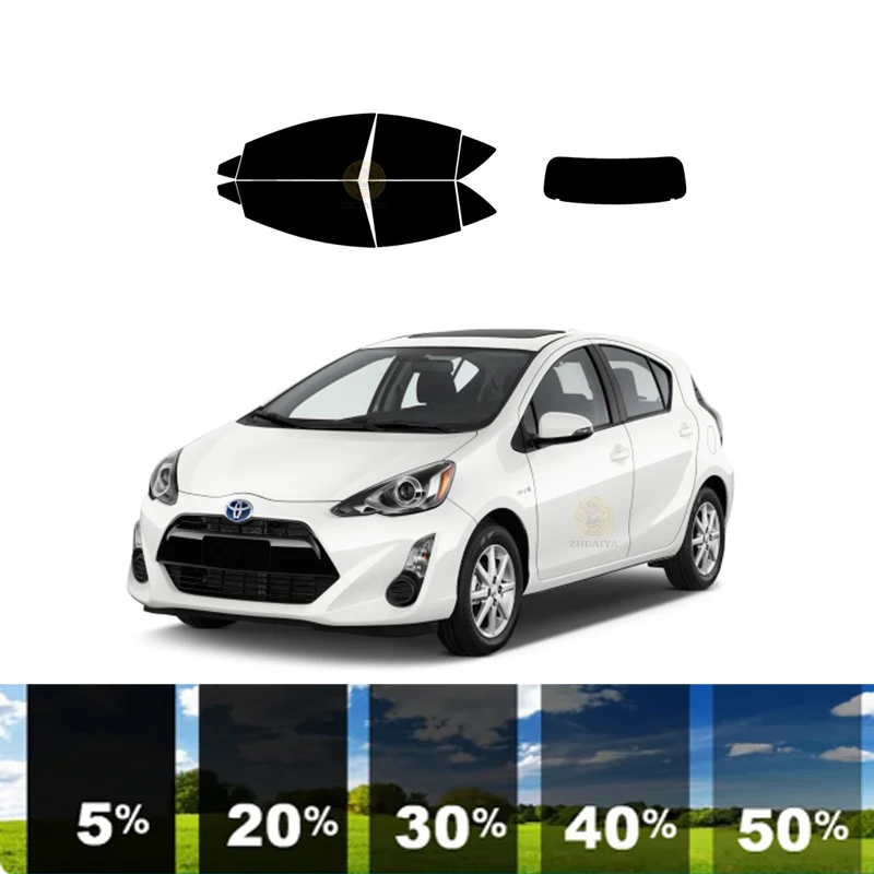 precut Removable Window Tint Film For Car 100% UVR 5%-70%VLT Heat Insulation Carbon ﻿For TOYOTA PRIUS C 4 DR HATCH 2012-2019