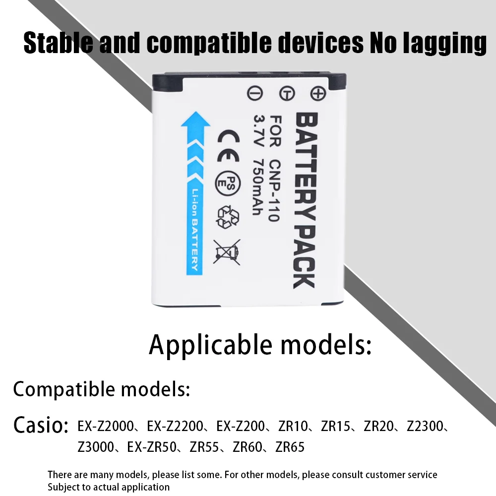 CNP-110 CNP110 Bateria 750mAH 3.7V Akumulatory do Casio EX-Z2000 EX-Z2300 EX-Z2200 EX-ZR10 EX-ZR20 EX-FC200S EX-ZR15