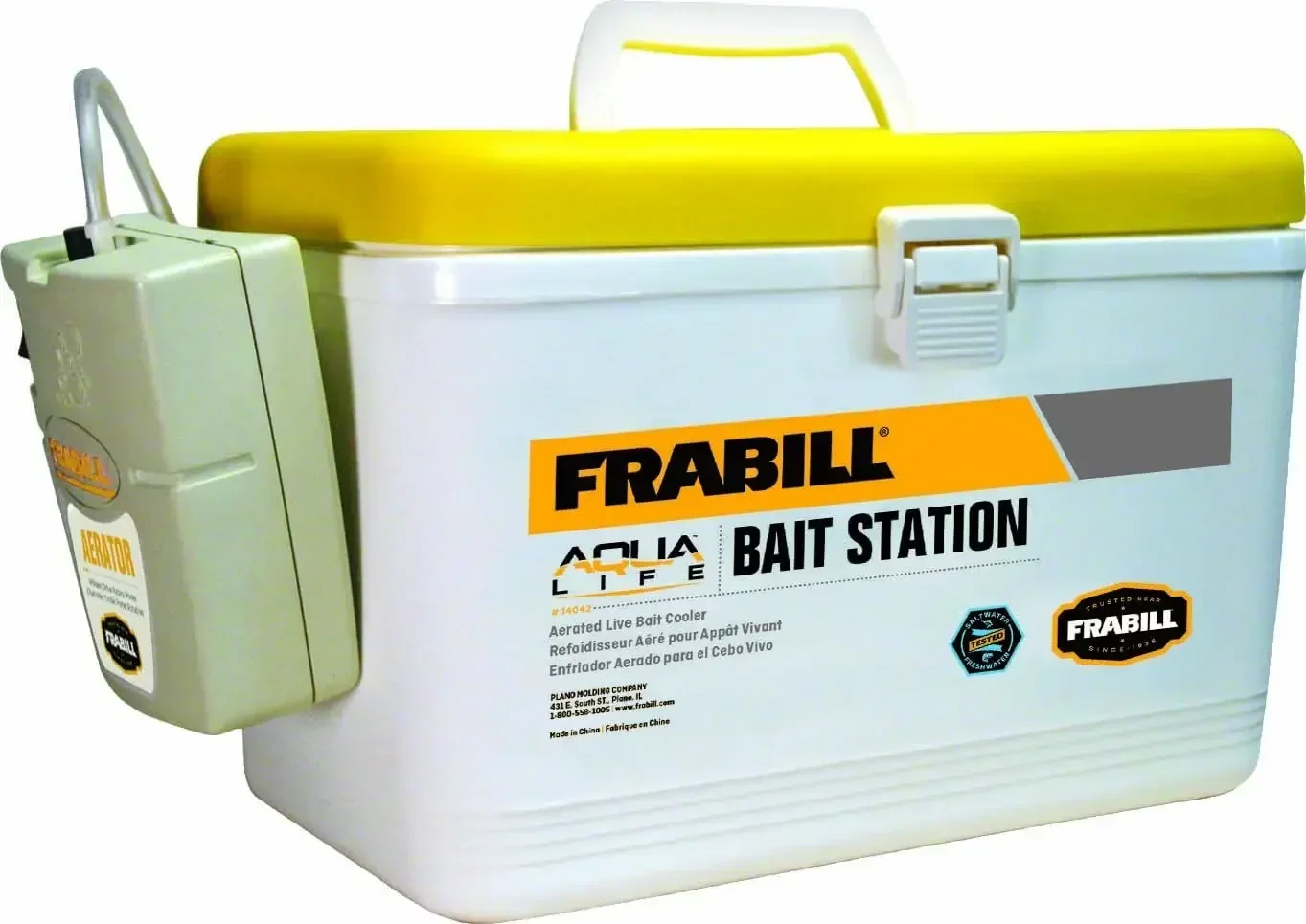 

-For Frabill Bait Box With Aerator | Live Bait Storage Cooler With Portable Aerator | 8-Quart Capacity