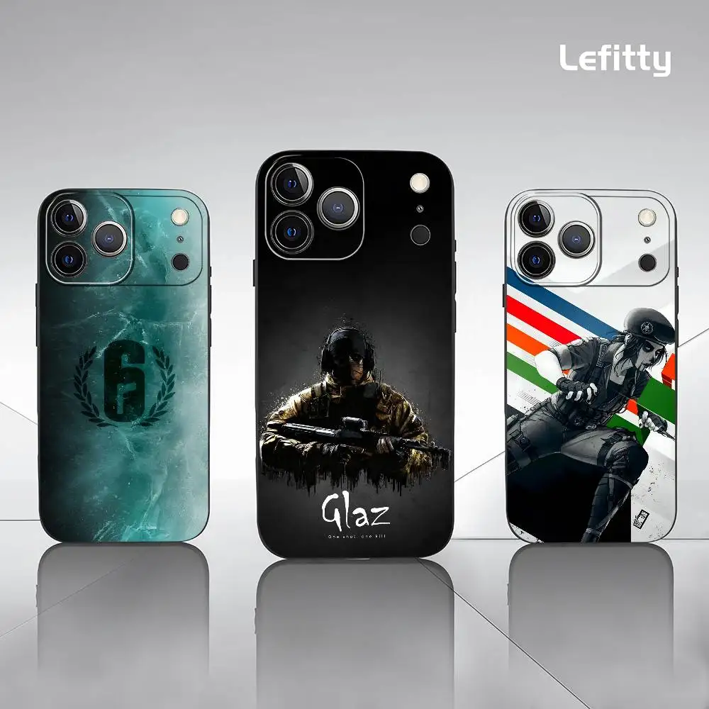 

Game R-Rainbow 6 Phone Case For iPhone 17 16 15 14 13 Pro Max Plus Mini Black Frosted Soft Shell Funda