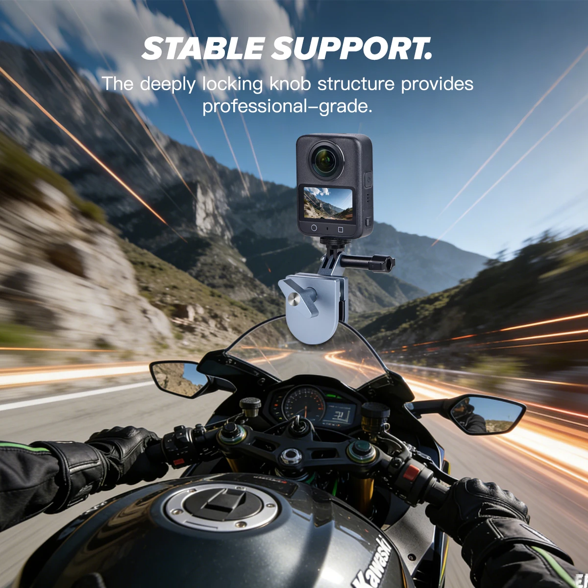 

Крепление для ветрового стекла мотоцикла, алюминиевый зажим для GoPro 13, 12, Insta360 Go Ultra, для DJI Osmo Nano/360/Action 6, 5 Pro, Pocket 3