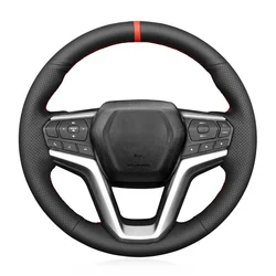 Black Faux Leather Car Steering Wheel Cover For Isuzu D-MAX Xterrain mu-x Mazda BT-50 BT50 2020-2023