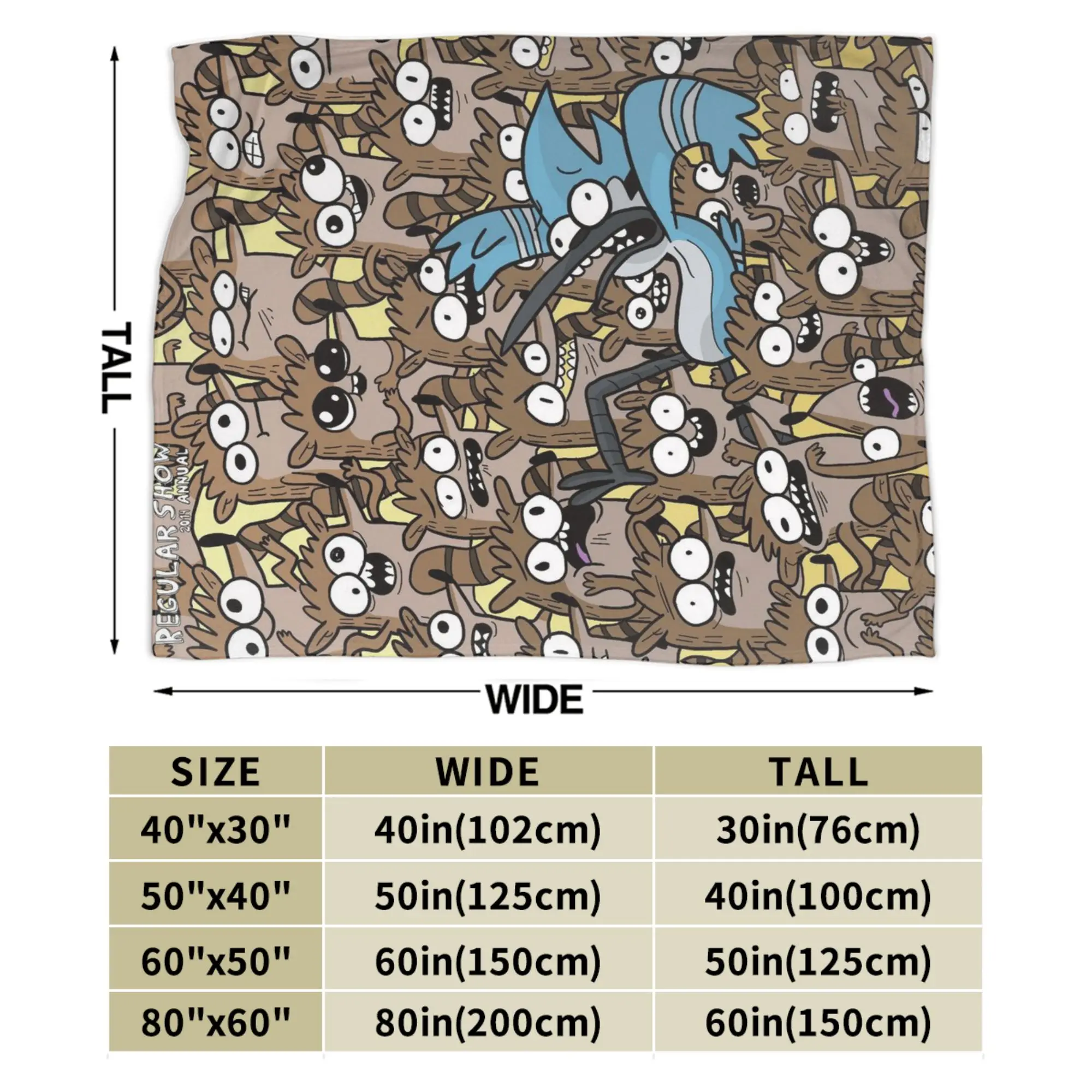 Picture 6: Mordecai and Rigby R-Regulars Anime Show Throw Blanket for Couch  Fuzzy Soft Plush Blanket Multi-size Bedspreads for All Seasons
