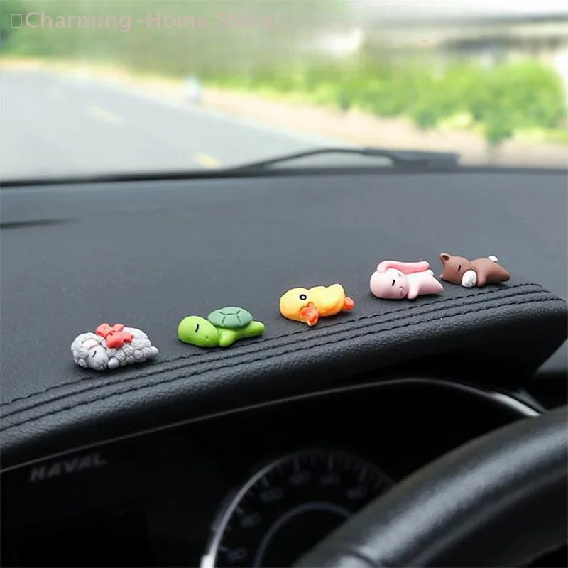 【M】6PCS Auto Niedliche Tiere Dekorationen Fahrzeug Rückspiegel Automotive Dekoration Bär SUV Armaturenbrett Ornamente