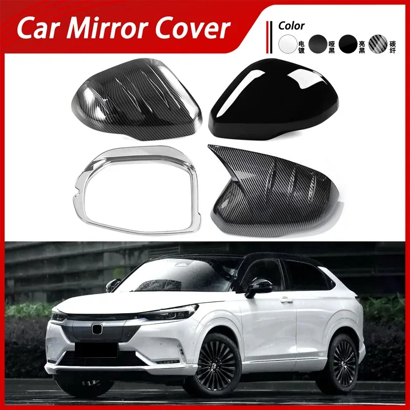 Suitable for 22-24 Honda ENP1 reversing mirror cover electroplated rearview mirror shell carbon fiber pattern reflector