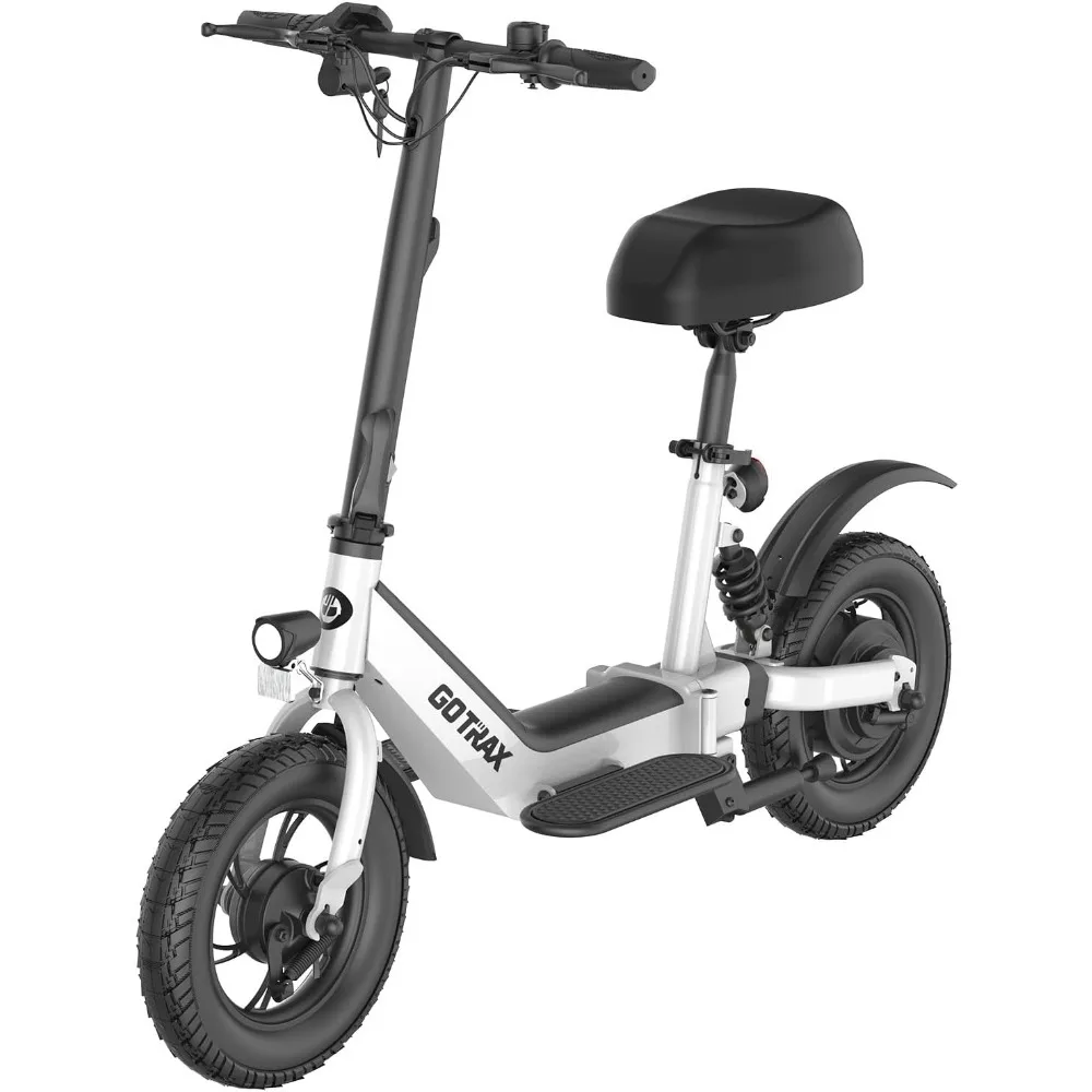 

Adults' Gotrax A3 Electric Scooter with Seat, 350W Motor, Up to 15.5 MPH Speed, 9.5 Miles Range, 12-Inch Pneumatic Tires