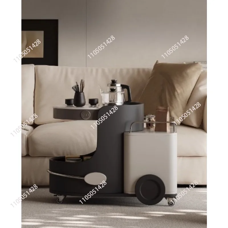 

передвижной чайный столик, современная простая гостиная, высококачественный художественный балкон, чайный столик, встроенная тележка для чая специальной формы.