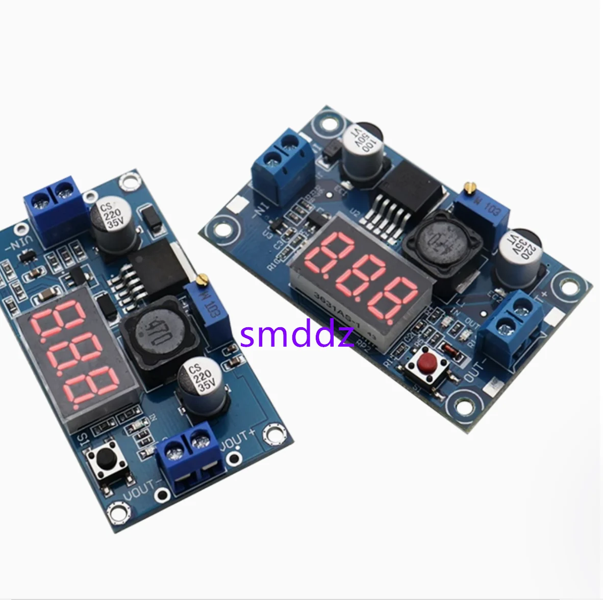 10pcs   DC-DC adjustable step-down module LM2596 with voltmeter display