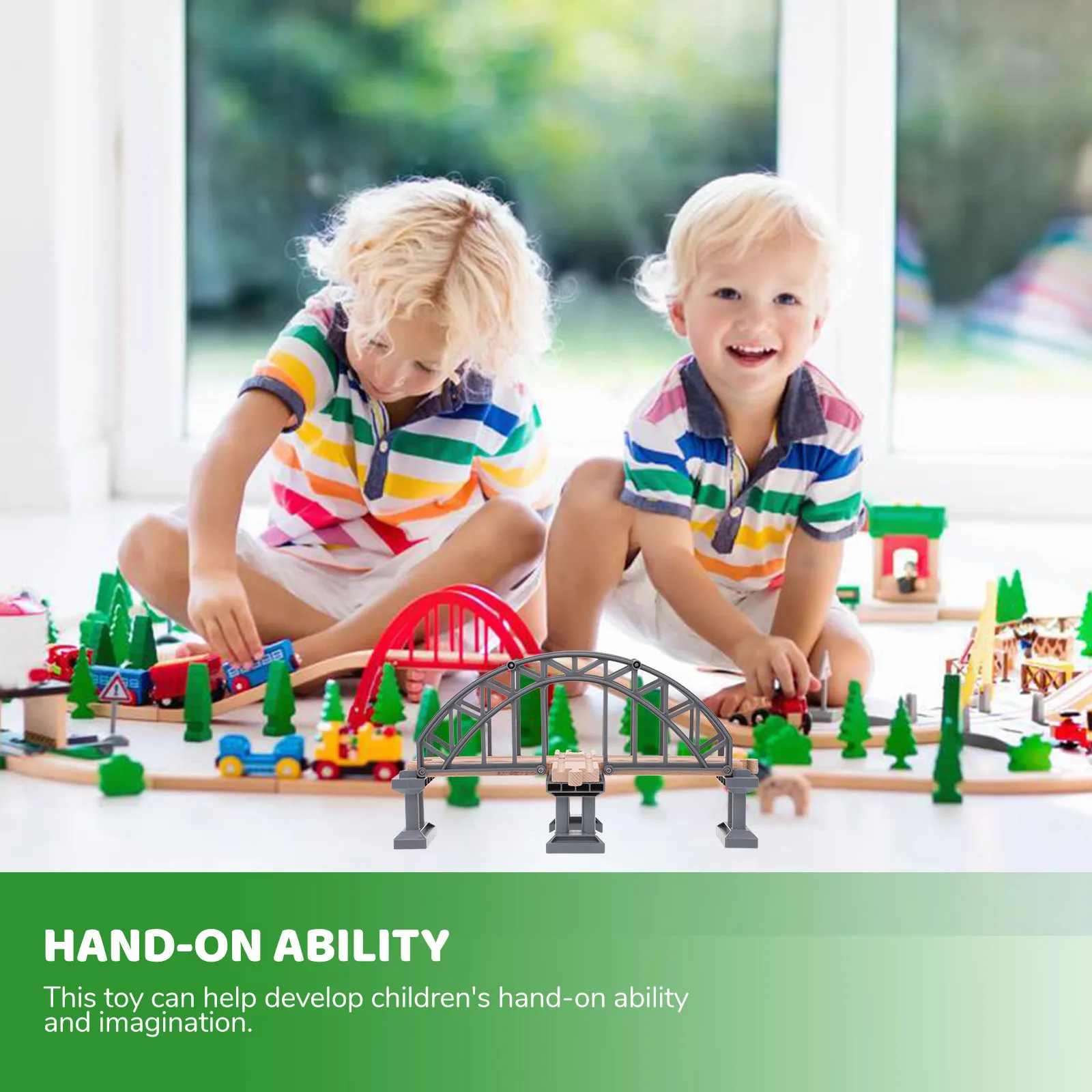 

1Pcs Train Bridge Track Accessory Rack Wooden ABS Kids Learning Plaything Rail Expansion Cognitive Development