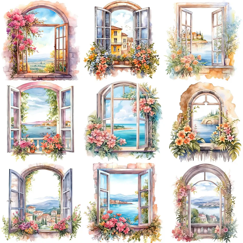 20Pcs/Pack Beach Sea Window Sticker DIY Craft Scrapbooking Album Junk Journal Decorative Stickers