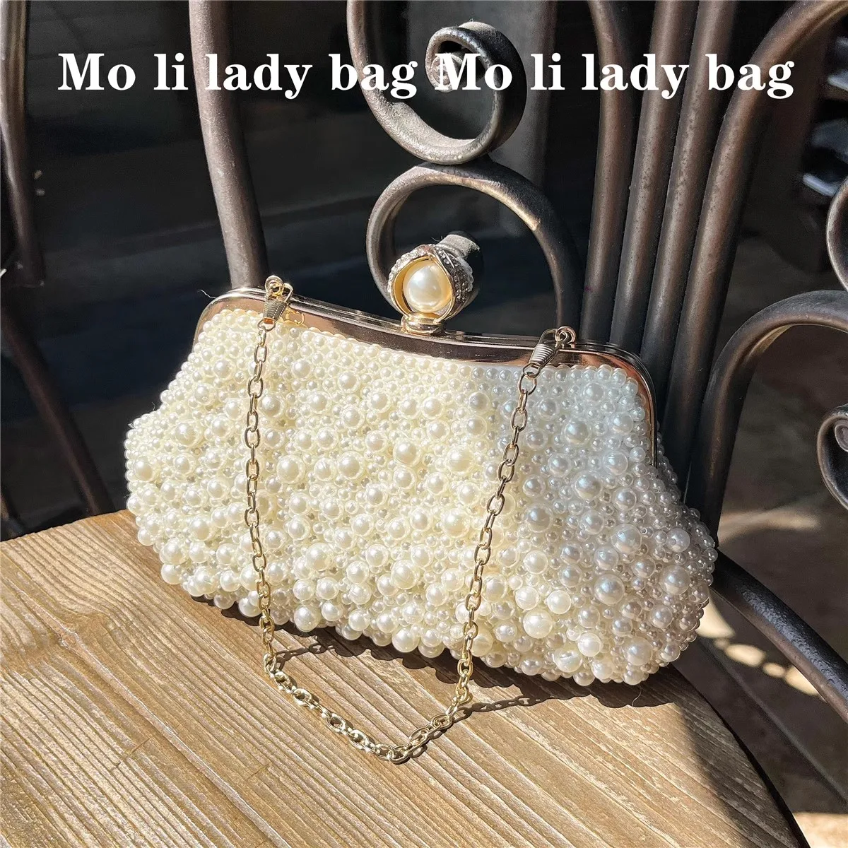 

Shimmer Pearl Beading Wedding Party Clutch Purse Women's Handbag Luxury Fashion Beads Beaded Evening Bag Shoulder Crossbody Bag