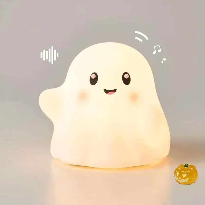 

Cute Ghost Night Light Atmosphere Decorations Light Gifts Silicone Halloween Nightlight for Kids Children Girlfriend Family New