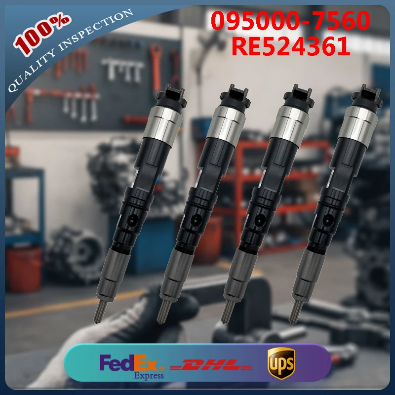 

4 шт. топливная форсунка 095000-7560 RE518726 RE524361 RE518726 для двигателя John Deere 6081 трактор 8120 8220 8320 8420