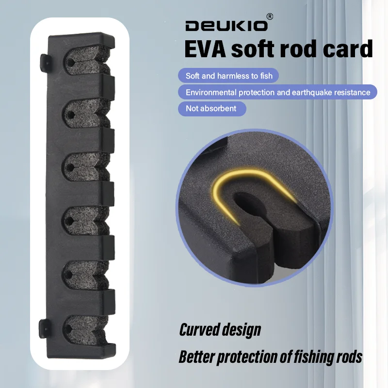 DEUKIO Fishing Rod Holder Storage Tool Wall Mounted Modular Fishing Rod for Garage Wall Space Saving Support Collection Rack