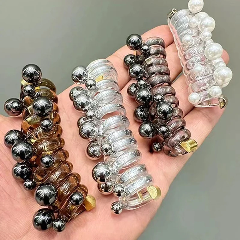 حلقة شعر سلكية للهاتف لا تضر الشعر، شريط مطاطي عالي المرونة، أربطة شعر لؤلؤية، إكسسوارات شعر نسائية