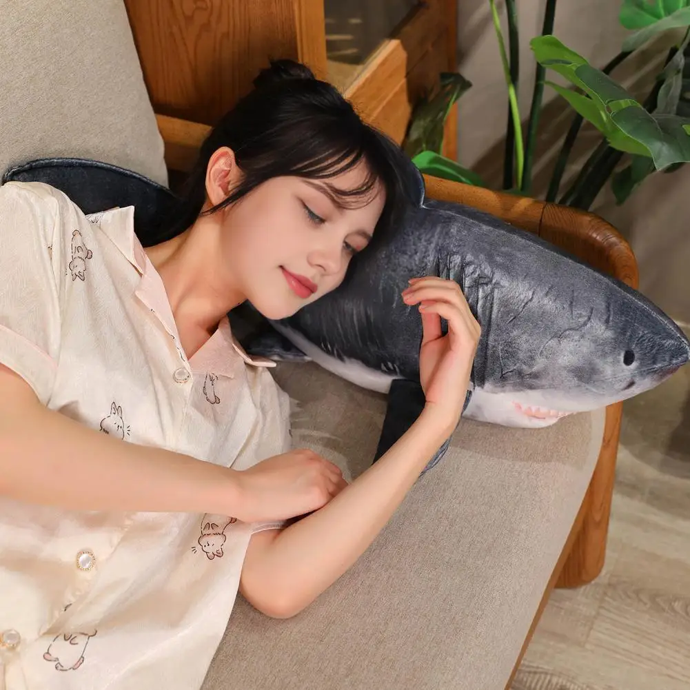 Realistic Shark Stuffed Realistic Grey Shark Plush Doll 22 Soft Stuffed Toy Shark Pillow Cushion Unique Cuddle Gift for Children