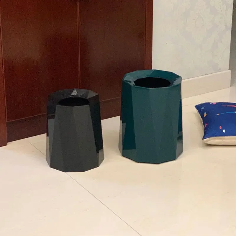 Cubo de basura plástico estilo nórdico para el hogar, bote basura sólido para dormitorio, sala estar, moderno, creat