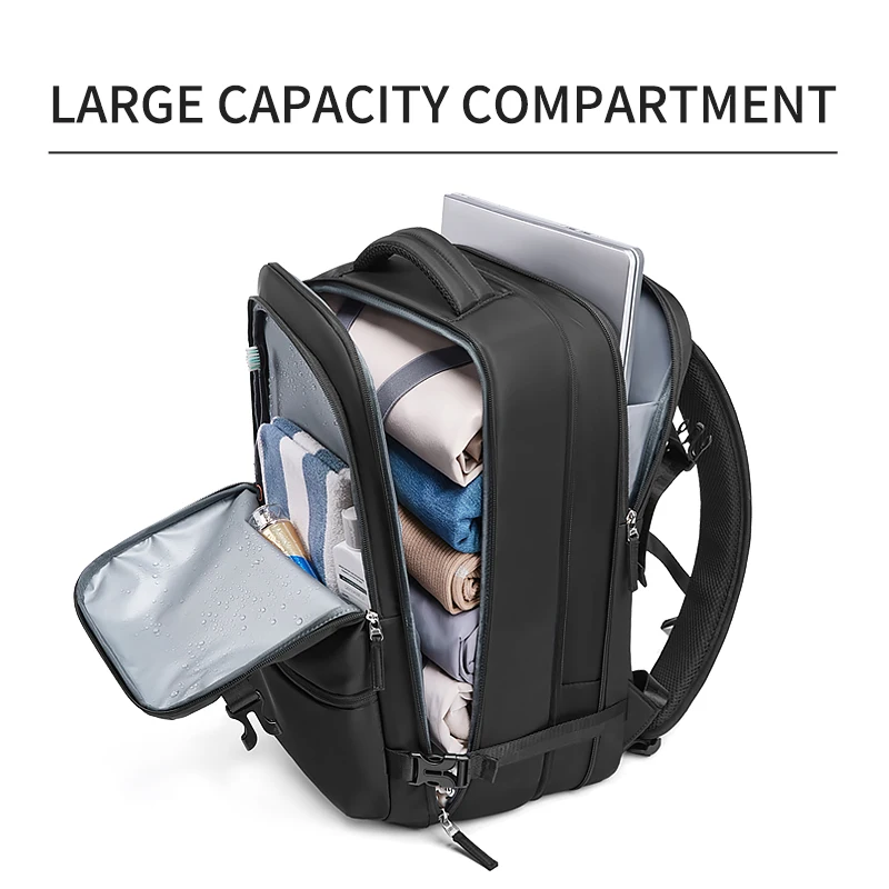 حقيبة السفر للرجال حقيبة ظهر للأعمال المدرسية حقيبة USB قابلة للتوسيع سعة كبيرة مقاوم للماء حقيبة ظهر للكمبيوتر المحمول موضة mochaila