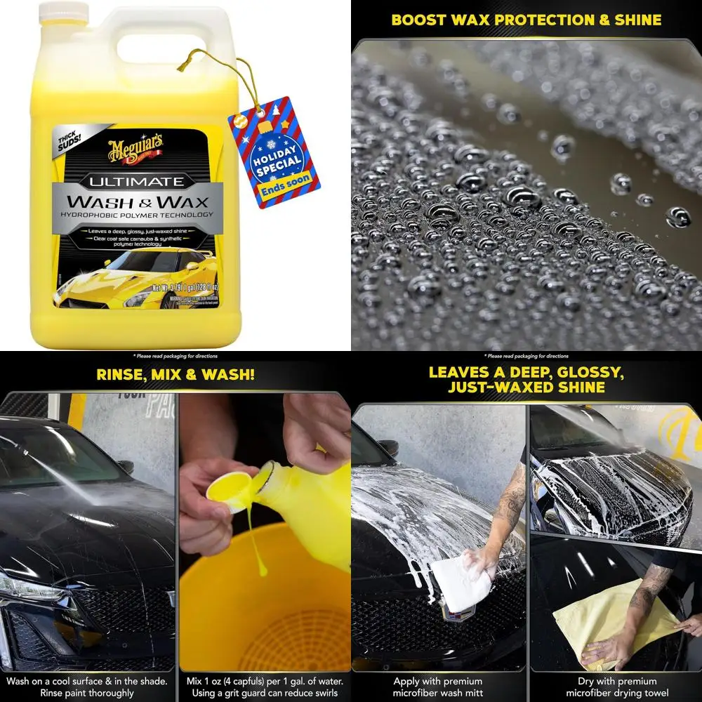 

Ultimate Wash and Wax, Car Wash and Wax Cleans and Shines in One Step, Wash, Shine, and Protect with an Enhanced pH Neutral Car