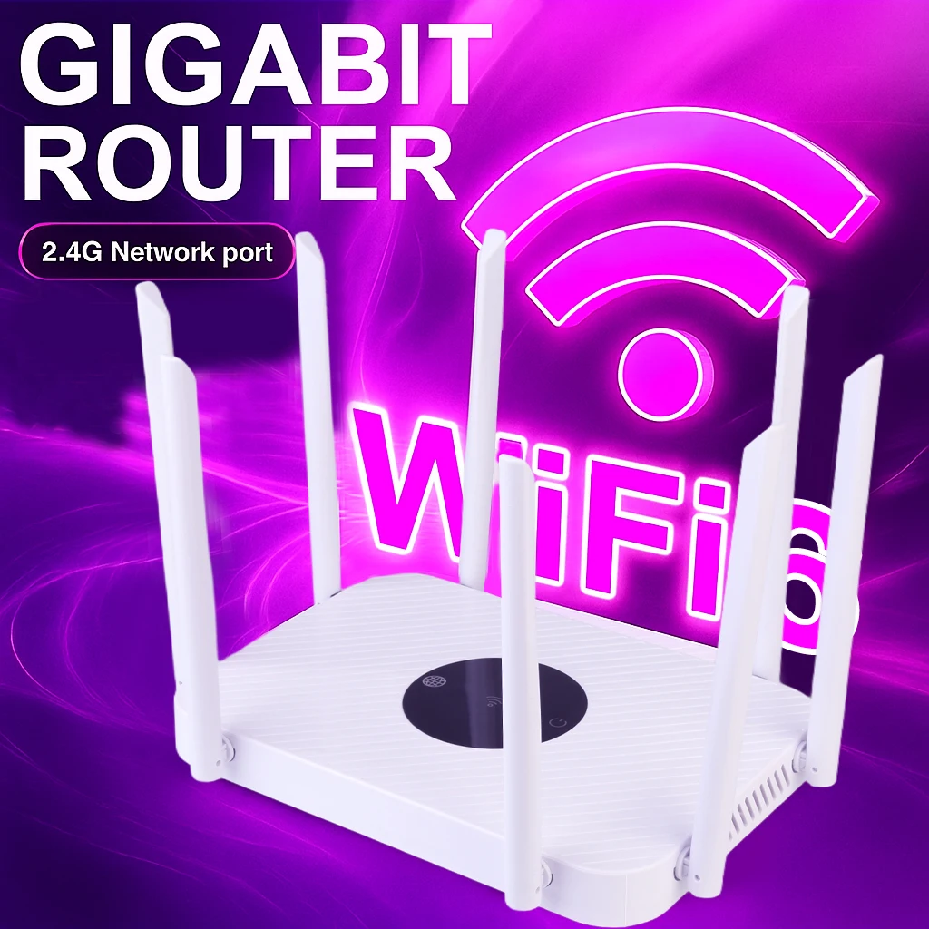 

Wifi Fiber Broadband 2.4G 300Mbps Wireless Router Wifi 6 Home-router 8 Antennas Gigabit Port Wifi Amplifier Whole House Coverage